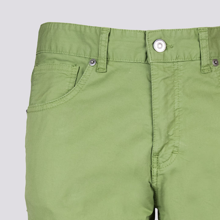 Pantalone cinque tasche in cotone verde pistacchio