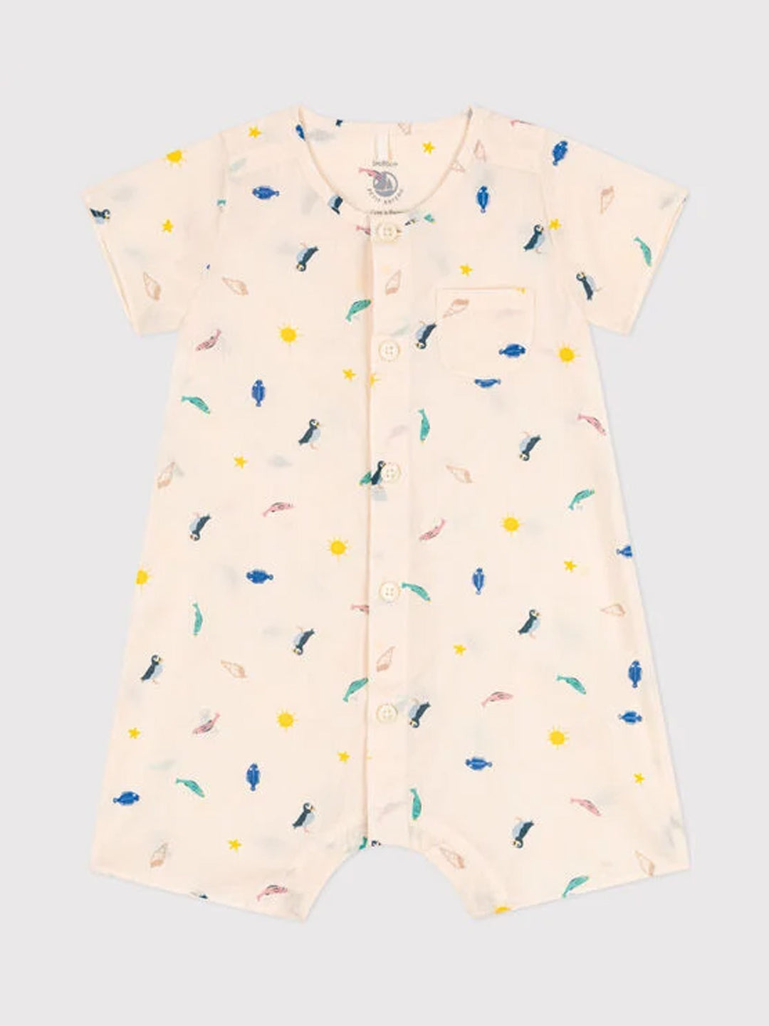 Tutina in popeline bebè con stampa A06K5 01 PETIT BATEAU 