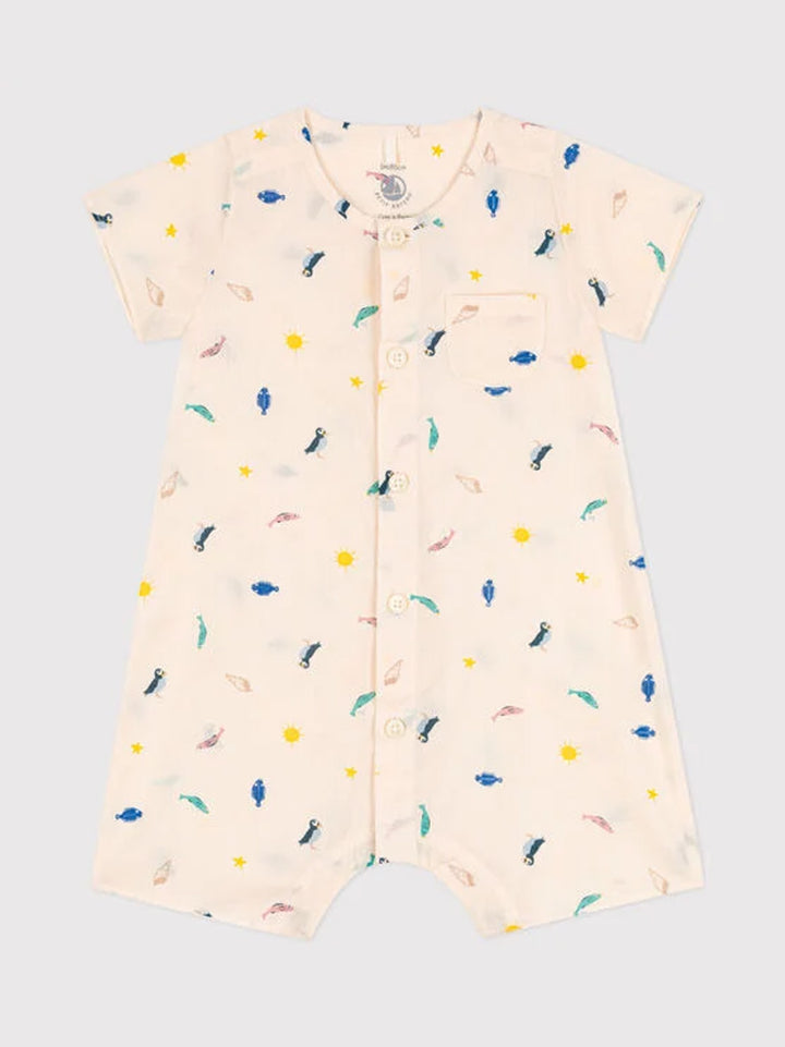 Tutina in popeline bebè con stampa A06K5 01 PETIT BATEAU 