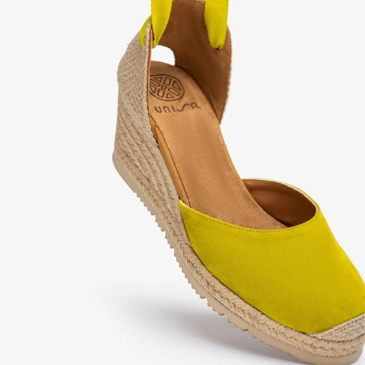 Sandali espadrillas con zeppa color kiwi