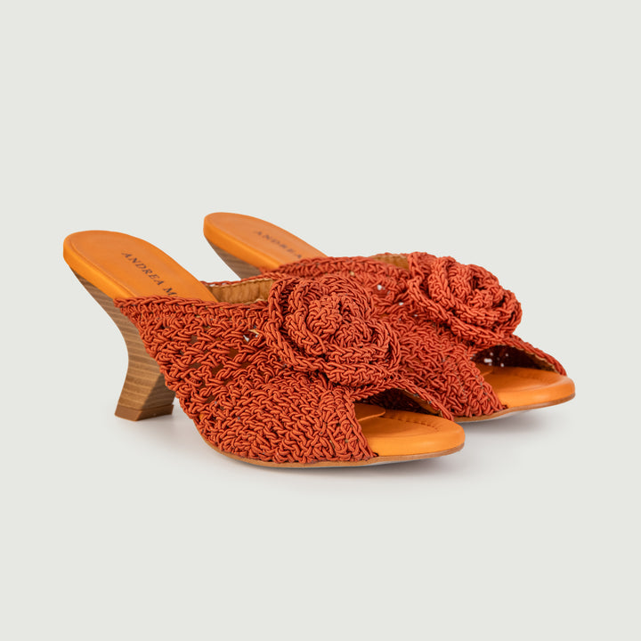 SABOT CON FASCIA UNCINETTO COLOR MATTONE 24071/750H ARANCIO ANDREA MORANDO 