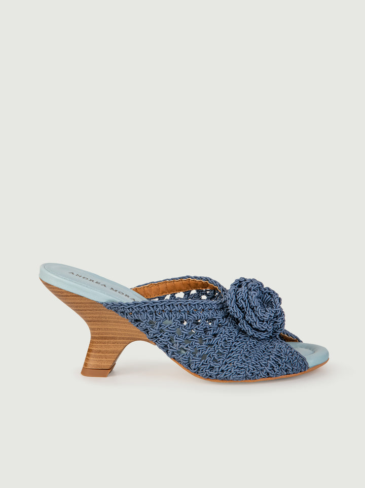 SABOT CON FASCIA UNCINETTO COLOR JEANS 24071/750H AZZURRO ANDREA MORANDO 