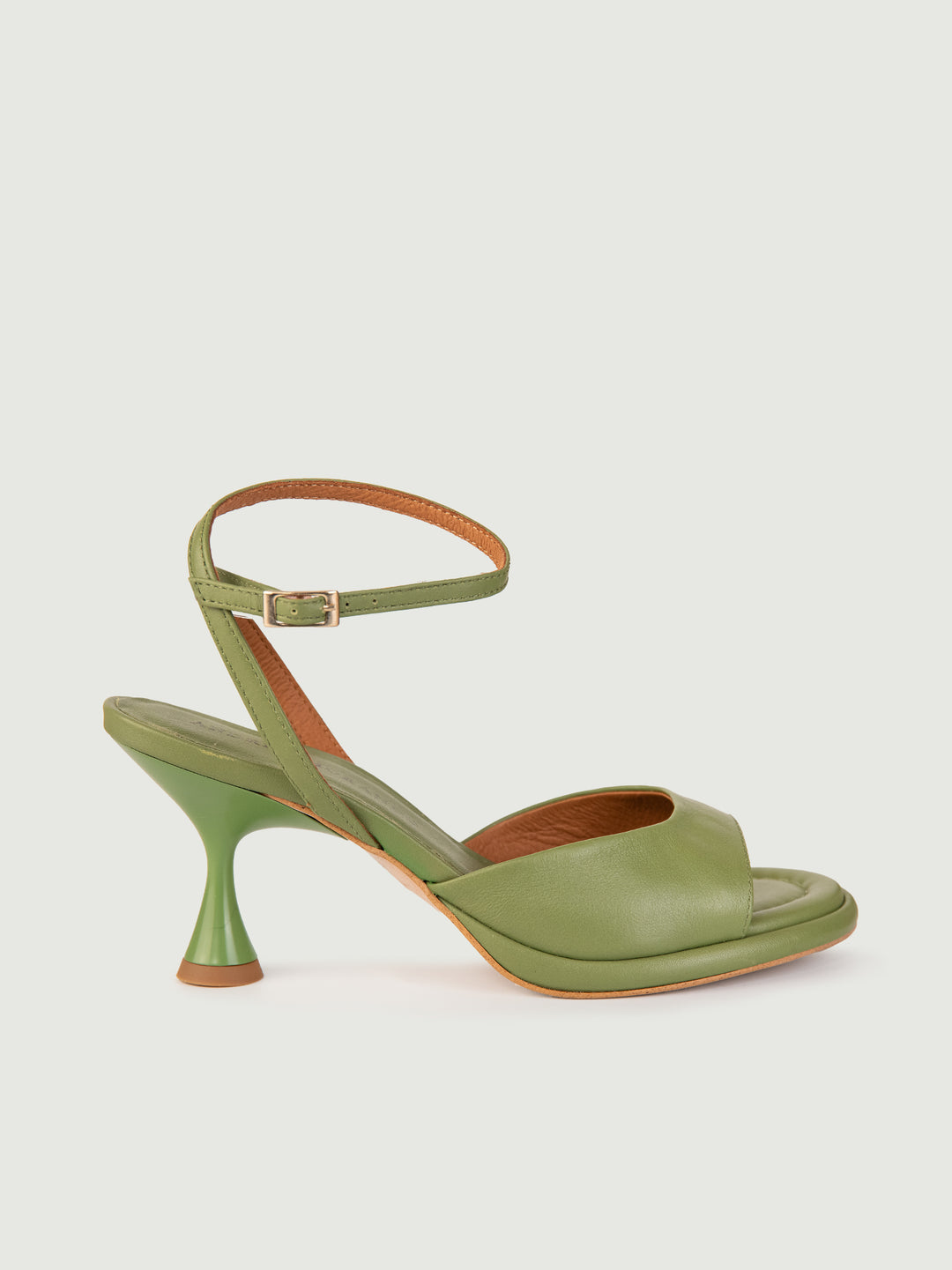 SANDALO IN PELLE VERDE CON TACCO A ROCCHETTO 24099/467A VERDE ANDREA MORANDO 