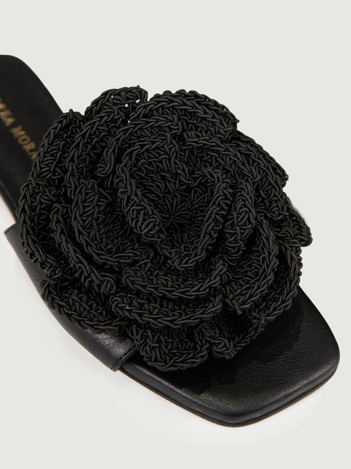 CIABATTA CON FIORE NERA 25082 NERO ANDREA MORANDO 