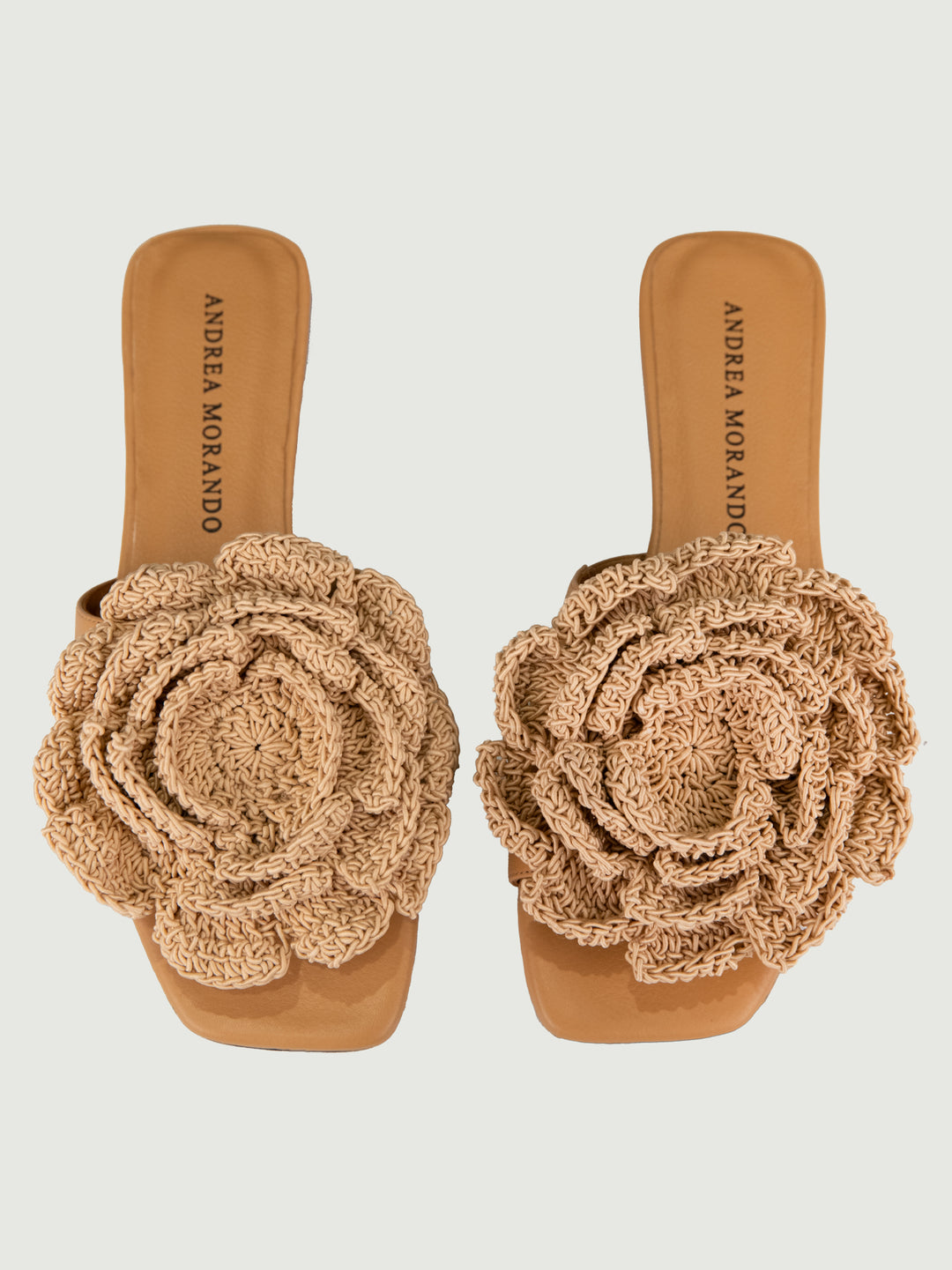 CIABATTA CON FIORE BEIGE 25082 NIRVANA ANDREA MORANDO 