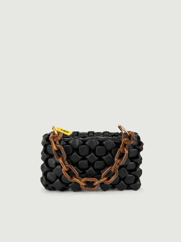 BORSA CURLY IN PELLE INTRECCIATA NERA CURLYNEW NERO BIMOR 