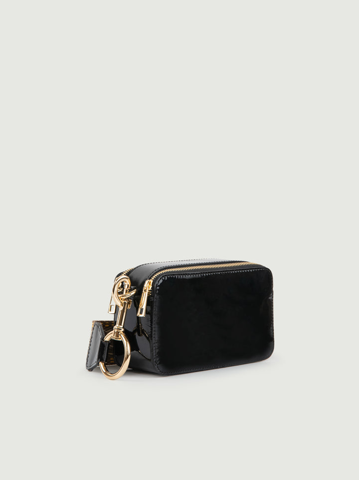 BORSA A TRACOLLA YOURS NERA IN PELLE VERNICE YOURS NERO BIMOR 