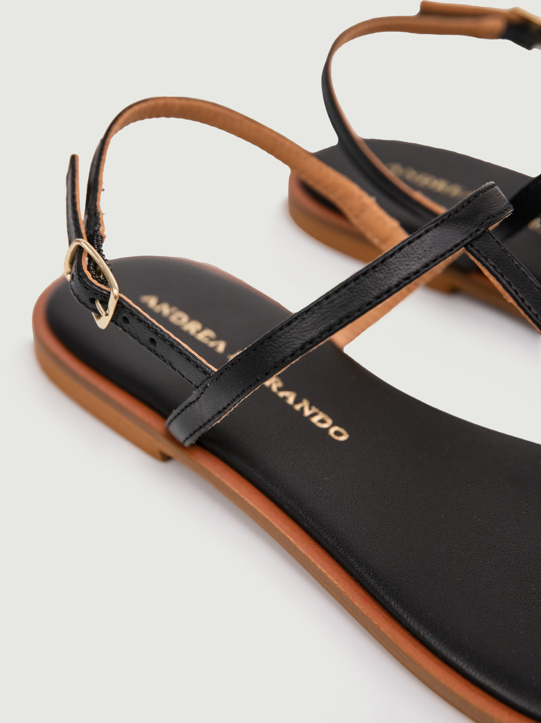 SANDALO INFRADITO IN PELLE NERO 1933C NERO ANDREA MORANDO 