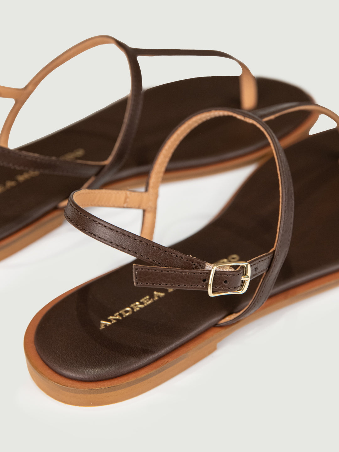 SANDALO INFRADITO IN PELLE TESTA MORO 1933C T MORO ANDREA MORANDO 