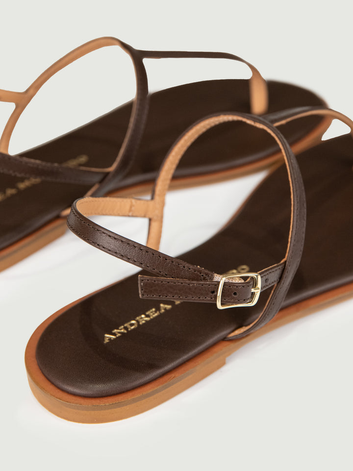 SANDALO INFRADITO IN PELLE TESTA MORO 1933C T MORO ANDREA MORANDO 
