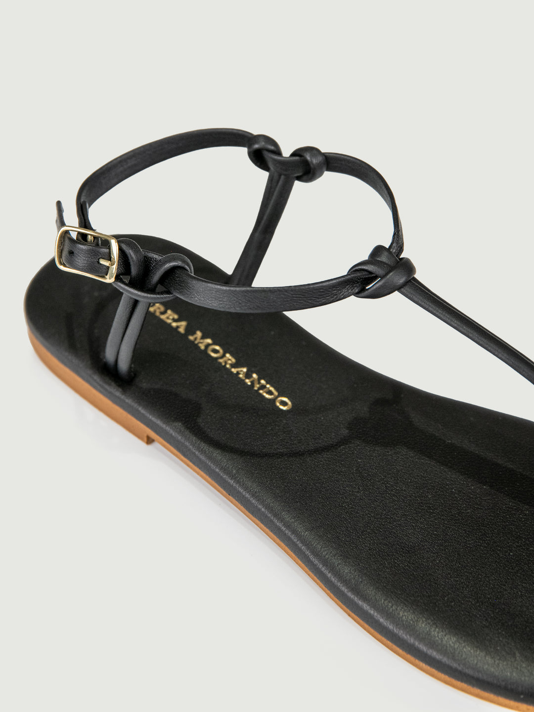 SANDALO INFRADITO CON NODINI IN PELLE NERO 3921 NERO ANDREA MORANDO 