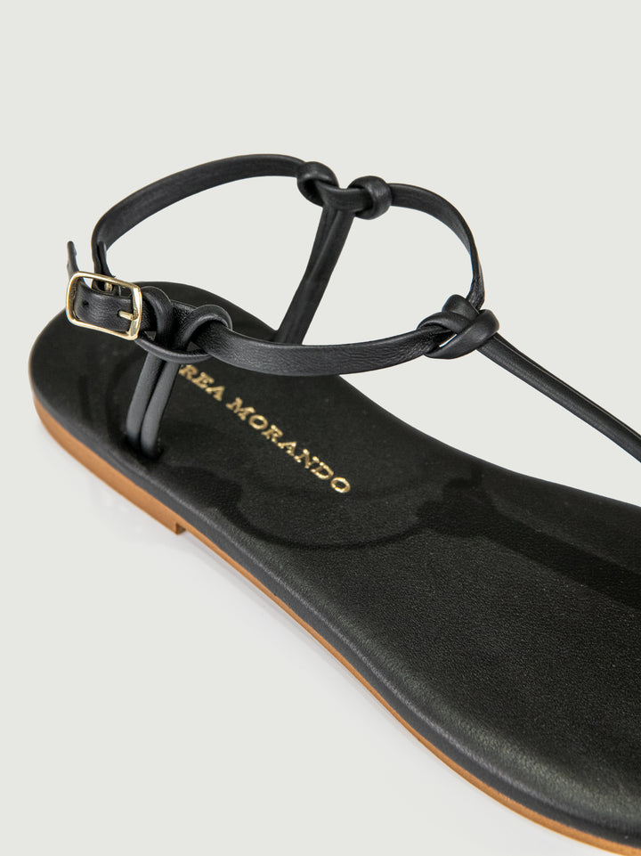 SANDALO INFRADITO CON NODINI IN PELLE NERO 3921 NERO ANDREA MORANDO 