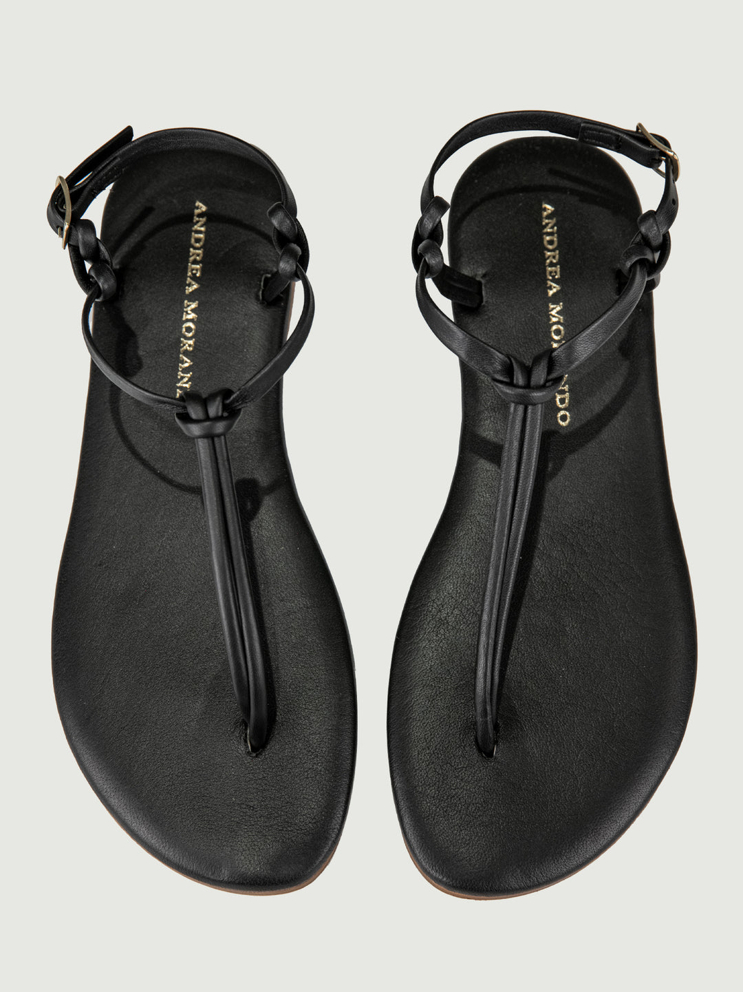 SANDALO INFRADITO CON NODINI IN PELLE NERO 3921 NERO ANDREA MORANDO 
