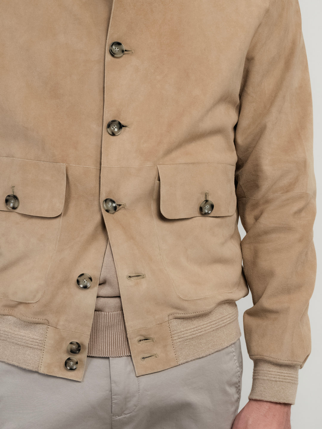 GIUBOTTO IN CAMOSCIO CREMA RIVERSIDE REVERSIDE SEAMLESS 016 JACK LEATHER 