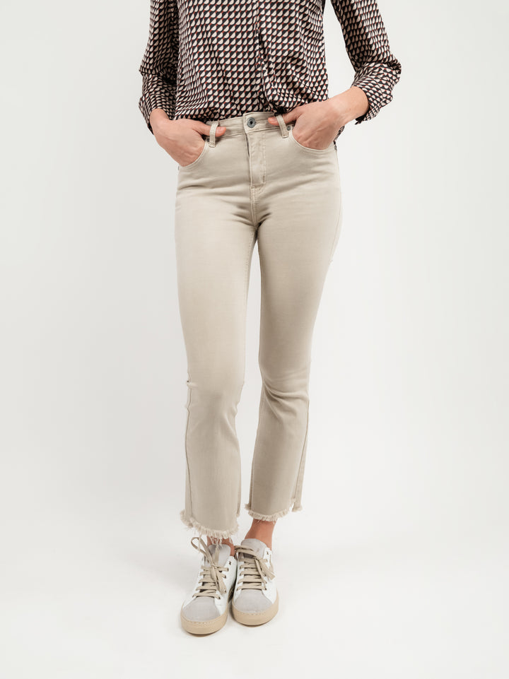 PANTALONE 5 TASCHE SFRANGIATO BEIGE 6826/26 BEIGE ANDREA MORANDO 