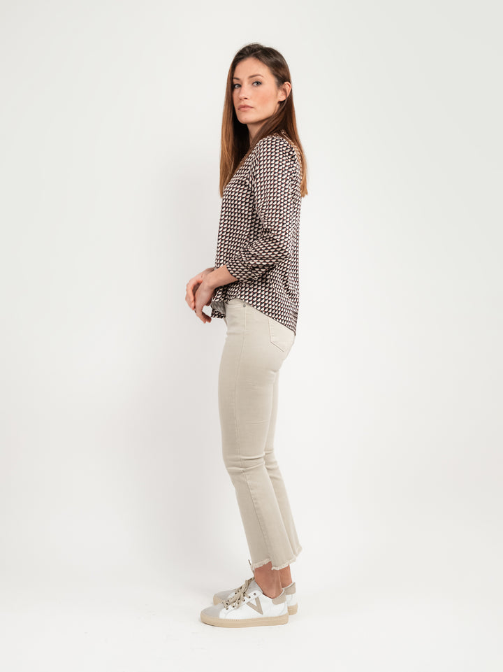 PANTALONE 5 TASCHE SFRANGIATO BEIGE 6826/26 BEIGE ANDREA MORANDO 