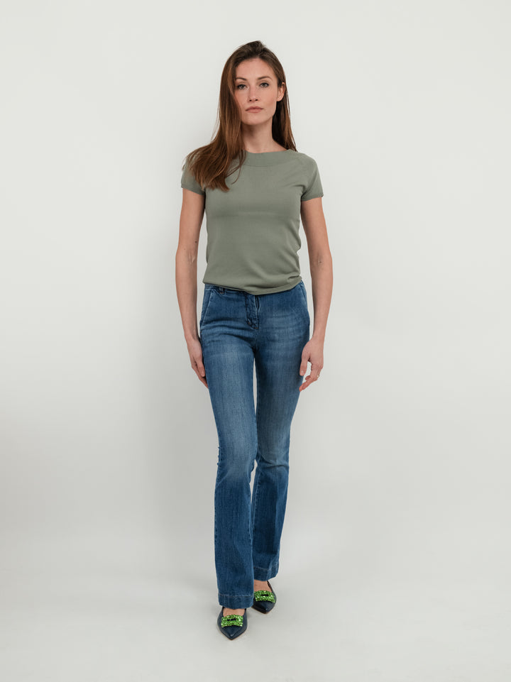 JEANS A ZAMPA LAVAGGIO MEDIO 8748/2BOMY DENIM ANDREA MORANDO 