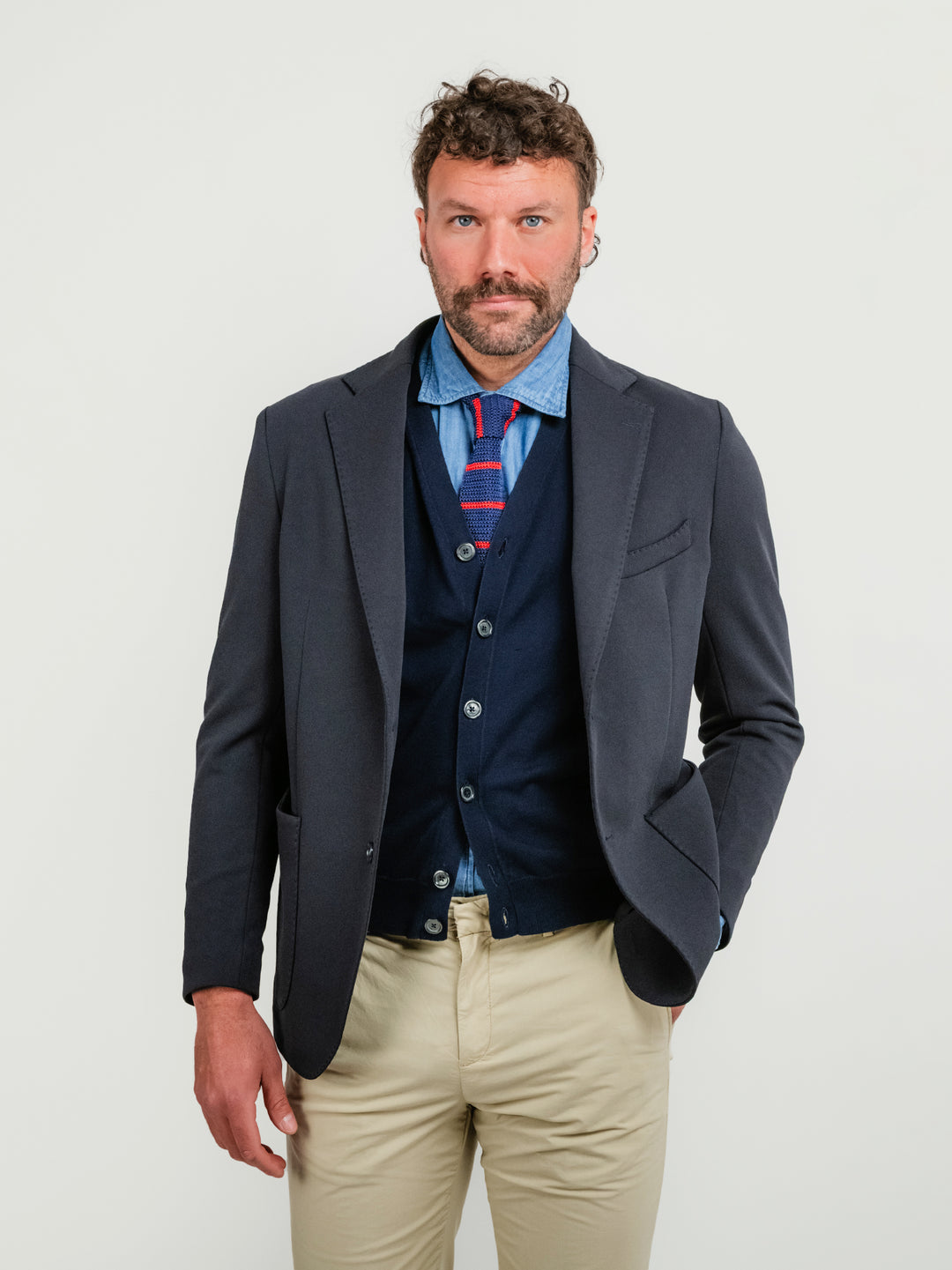 BLAZER MONOPETTO BLU NOTTE PONZA BLU NOTTE ANDREA MORANDO 