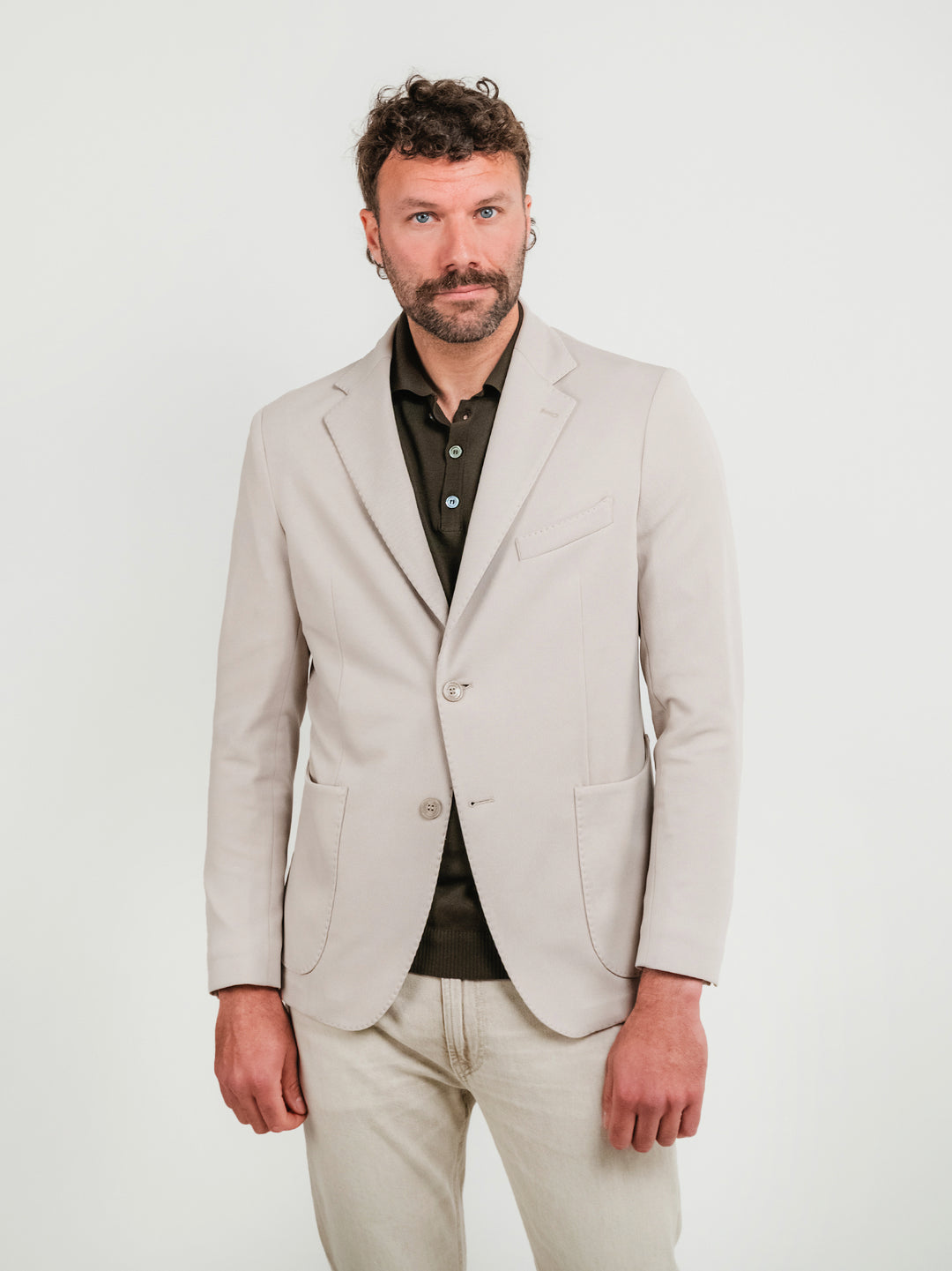 BLAZER MONOPETTO BEIGE PONZA CREMA ANDREA MORANDO 
