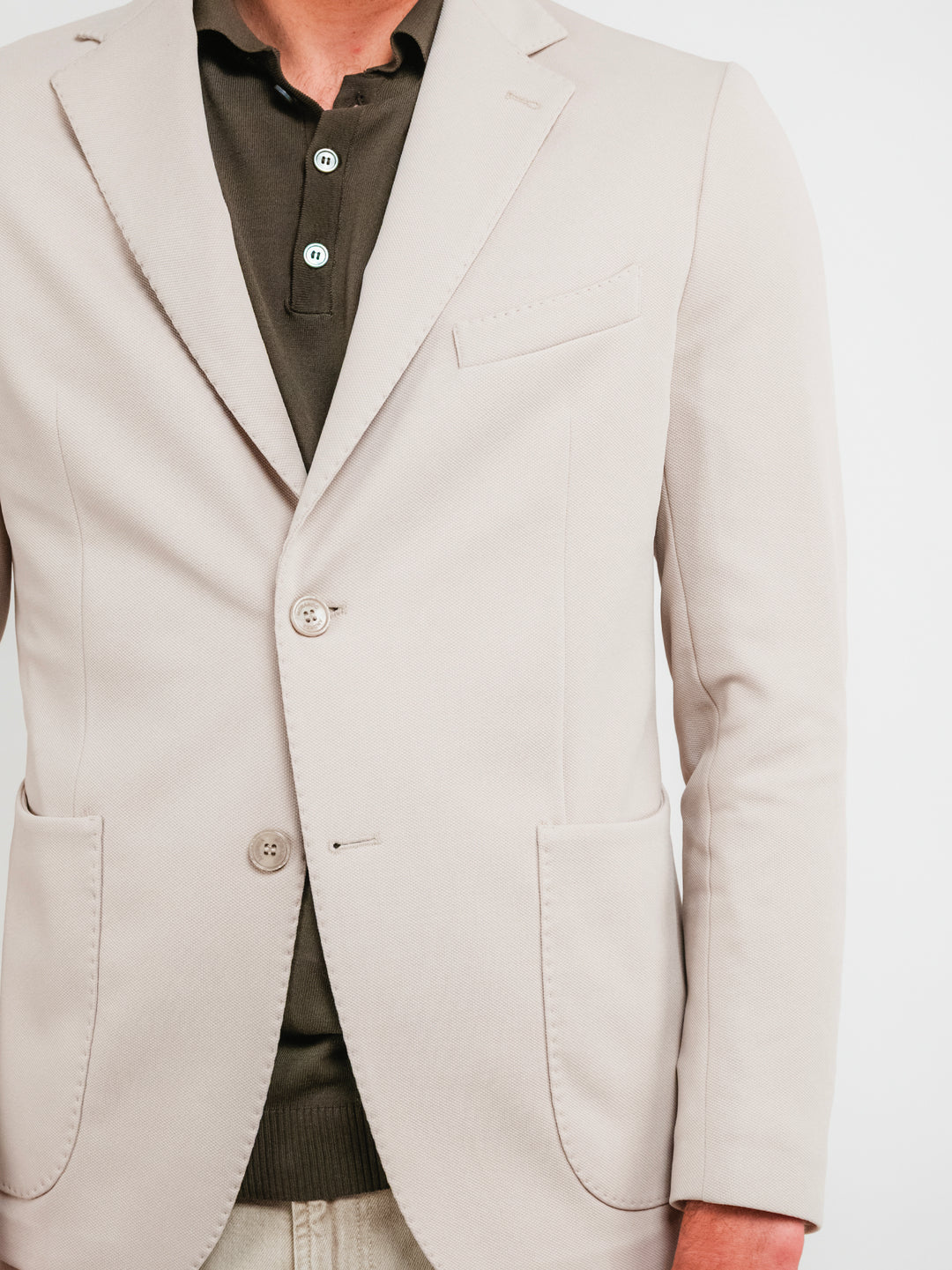 BLAZER MONOPETTO BEIGE PONZA CREMA ANDREA MORANDO 
