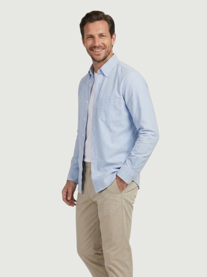 Camicia button down in cotone azzurra regular BARBADOS/REG/BD 3 ANDREA MORANDO 