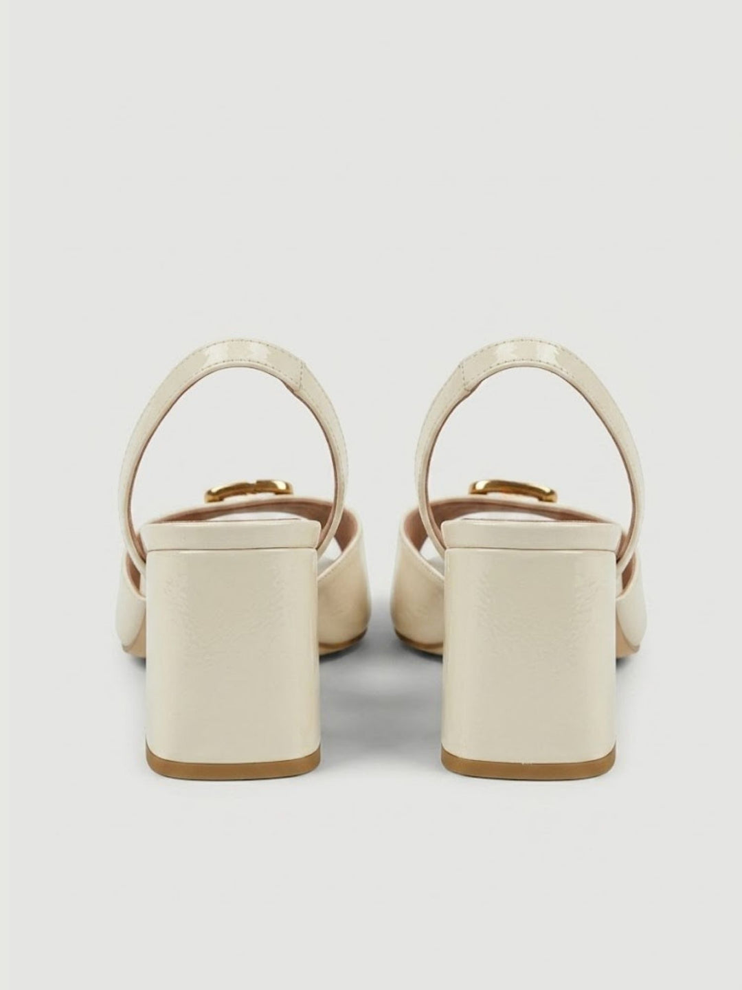 Sandalo con fibbia in pelle verniciata panna 26036 SNOW ANDREA MORANDO 