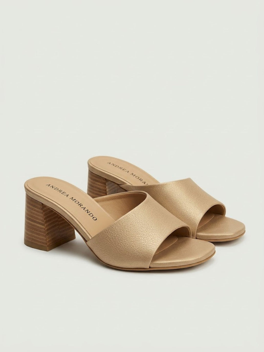 Sandalo mule in pelle beige 26075 TAUPE ANDREA MORANDO 