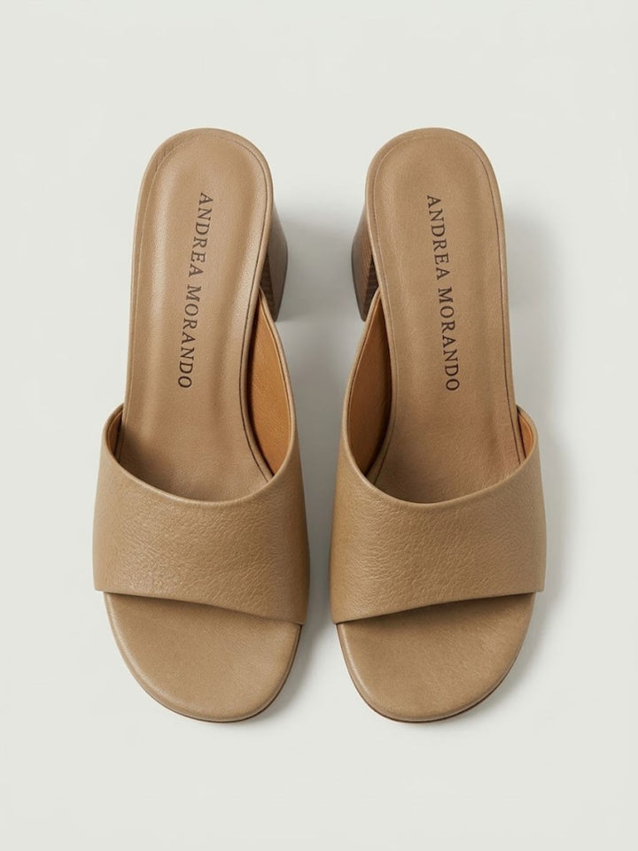 Sandalo mule in pelle beige 26075 TAUPE ANDREA MORANDO 