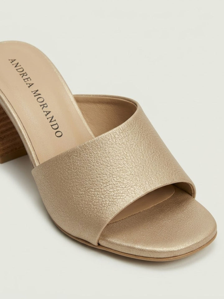 Sandalo mule in pelle beige 26075 TAUPE ANDREA MORANDO 