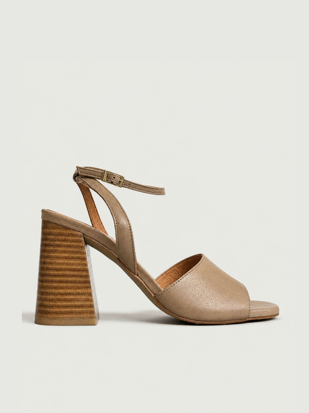 Sandalo con tacco a blocco in pelle scamosciata taupe 26080 TAUPE ANDREA MORANDO 