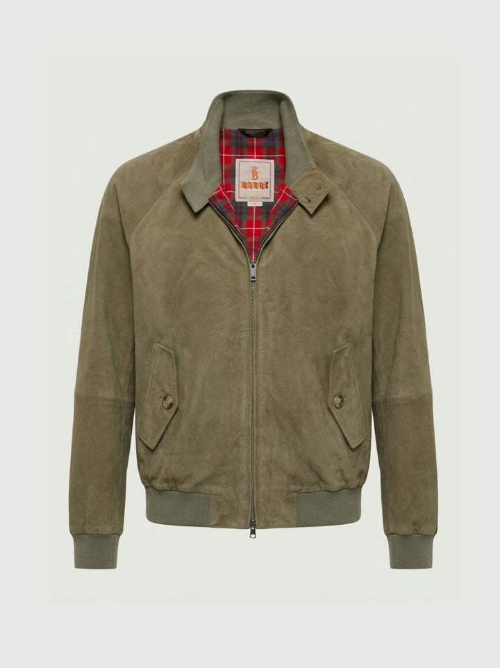 Giacca G9 in pelle scamosciata Light Green BRCPS0939 6014 BARACUTA 