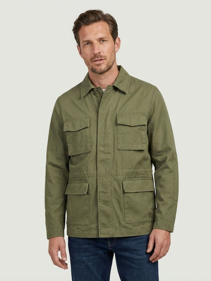 Field Jacket in cotone verde chiaro BRCPS1165 6014 BARACUTA 