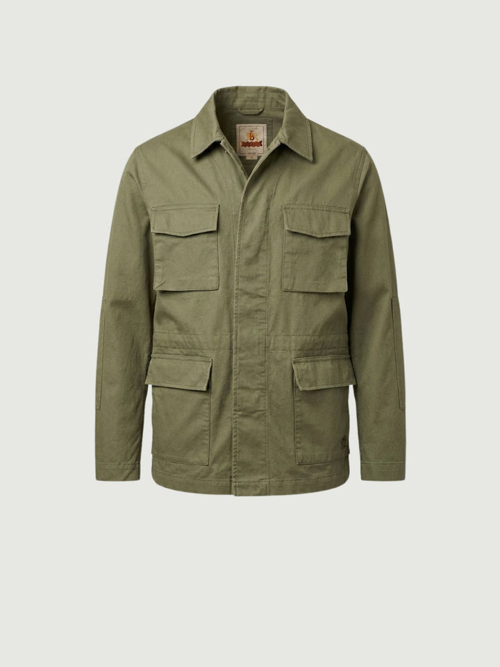 Field Jacket in cotone verde chiaro BRCPS1165 6014 BARACUTA 
