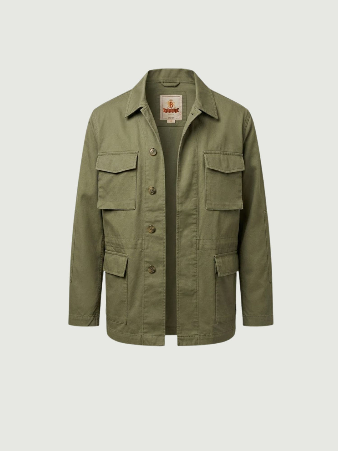 Field Jacket in cotone verde chiaro BRCPS1165 6014 BARACUTA 