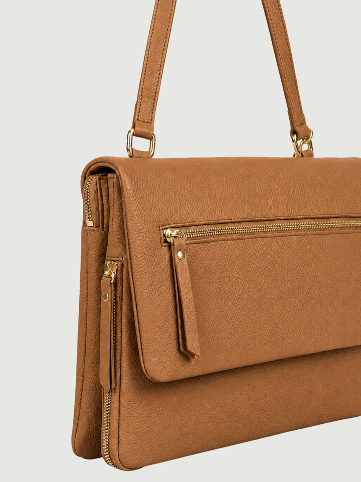 Borsa a spalla Luna in pelle martellata cuoio LUNA CUOIO BIMOR 