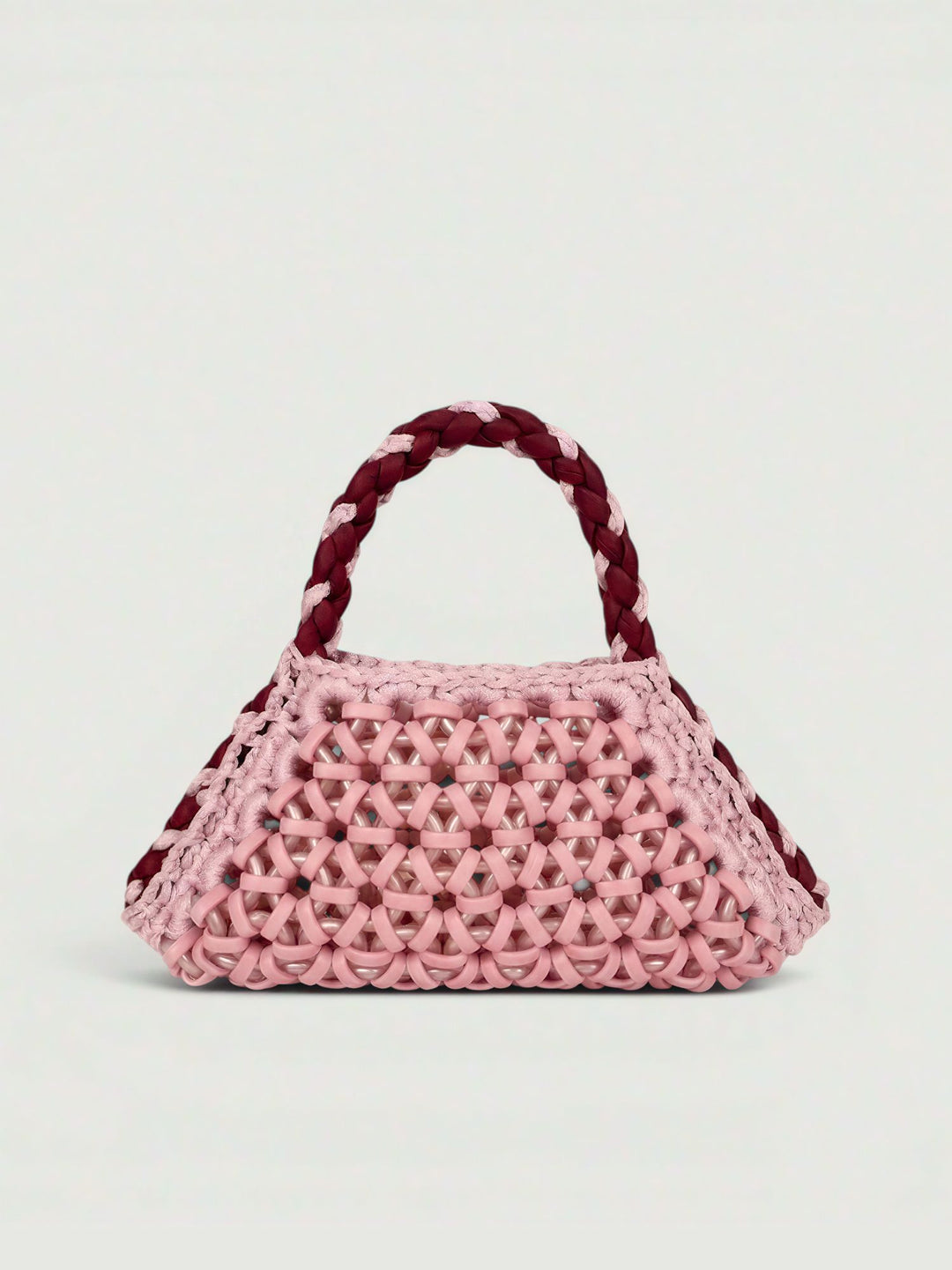 Borsa a mano Small Crush rosa cipria e rossa SMALL CRUSH ROSA BIMOR 