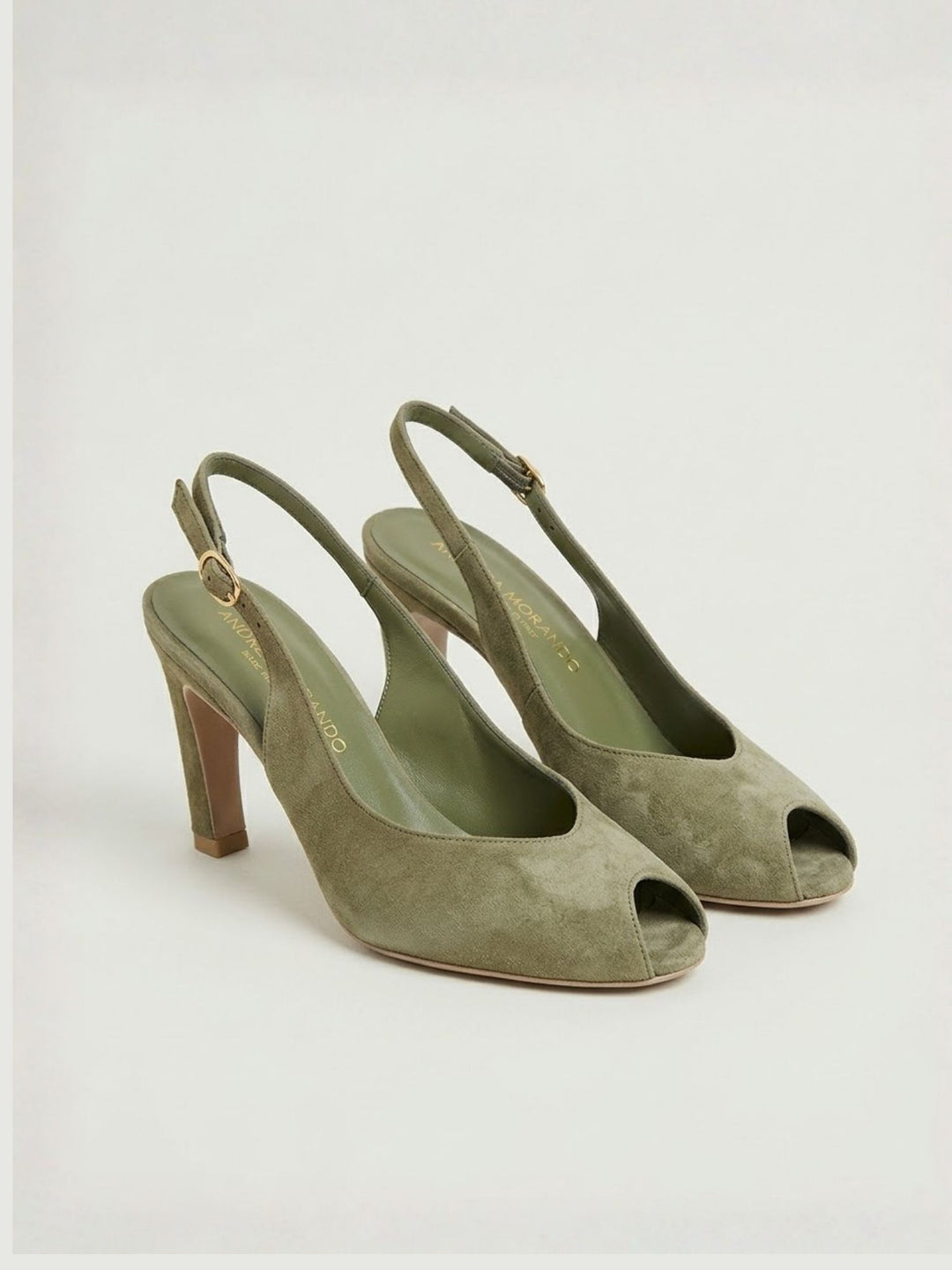 Décolleté spuntata slingback in pelle scamosciata salvia 1482 KAKY ANDREA MORANDO 