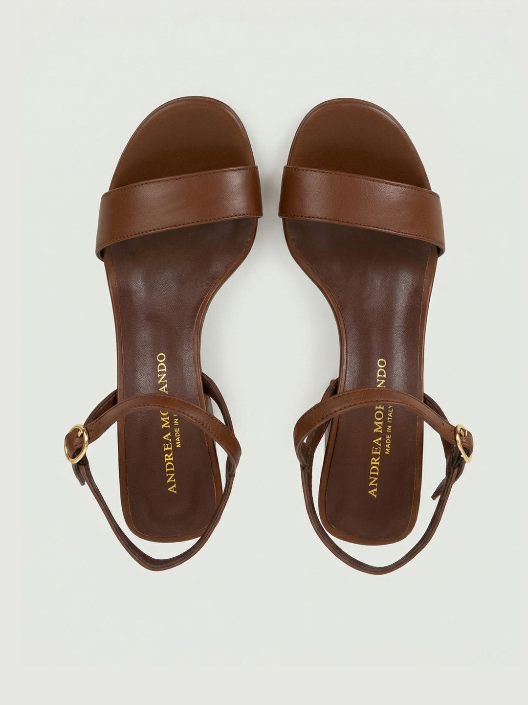 Sandalo con zeppa in pelle cioccolato 1549 CHOCO ANDREA MORANDO 