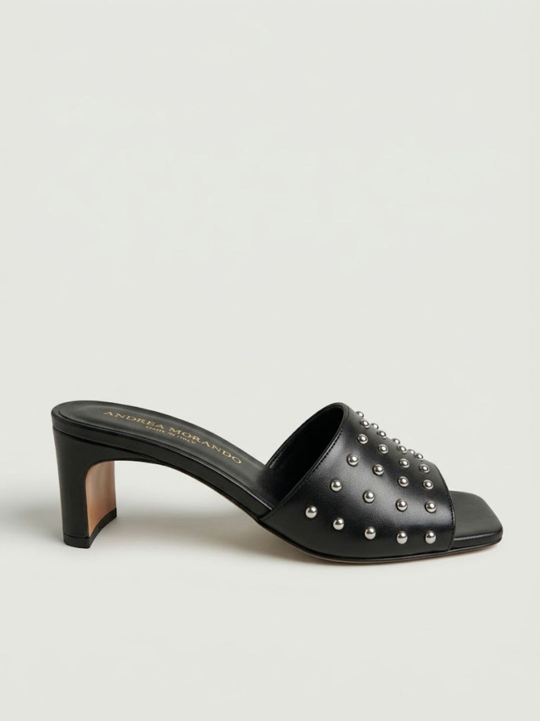 Sandalo mule borchiato in pelle nappa nero 2588 NERO ANDREA MORANDO 