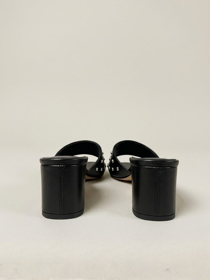 Sandalo mule borchiato in pelle nappa nero 2588 NERO ANDREA MORANDO 