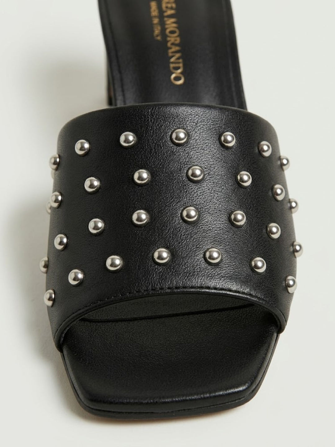 Sandalo mule borchiato in pelle nappa nero 2588 NERO ANDREA MORANDO 