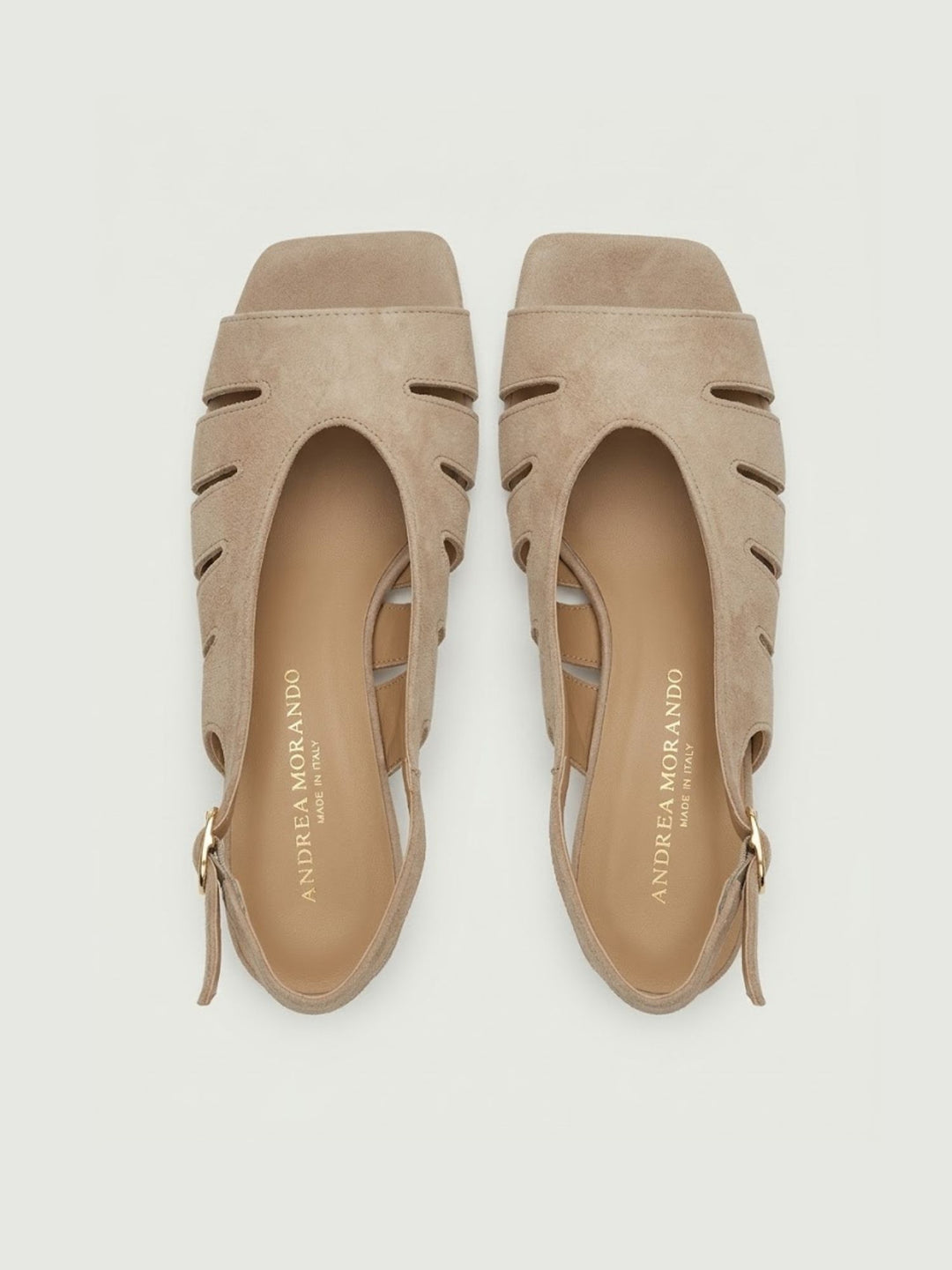 Sandalo slingback in pelle scamosciata cammello 2753 CAMEL ANDREA MORANDO 