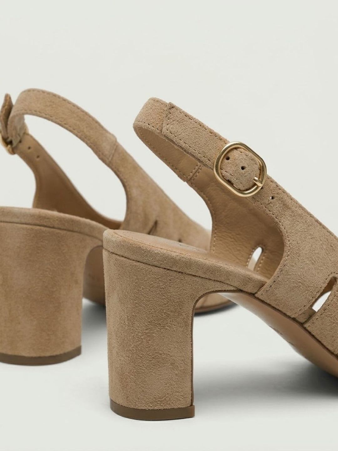 Sandalo slingback in pelle scamosciata cammello 2753 CAMEL ANDREA MORANDO 