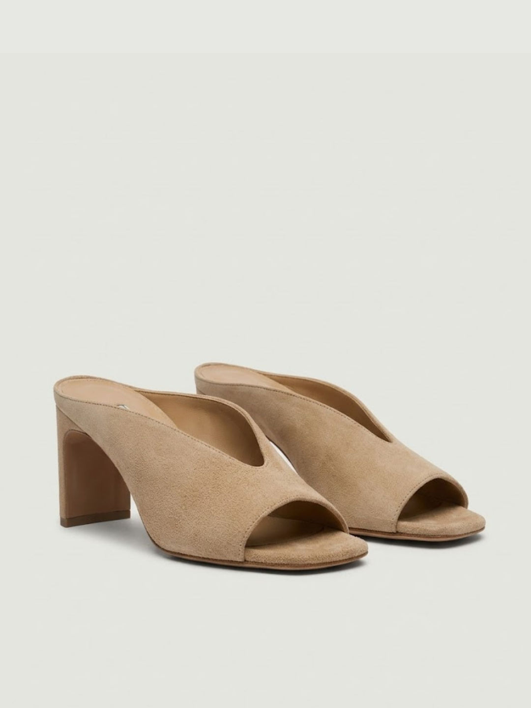 Sandalo mule in pelle scamosciata tortora 2754 CAMEL ANDREA MORANDO 