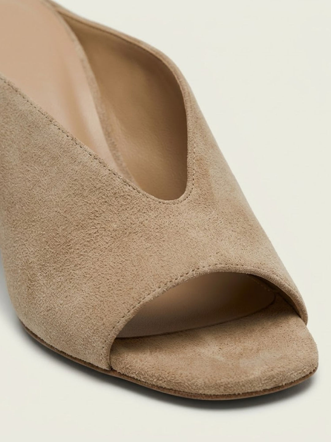 Sandalo mule in pelle scamosciata tortora 2754 CAMEL ANDREA MORANDO 