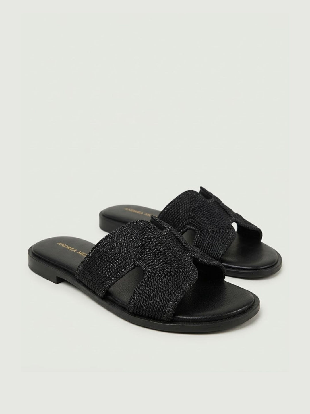 Ciabattina con fascia intrecciata nera 1324 NERO ANDREA MORANDO 