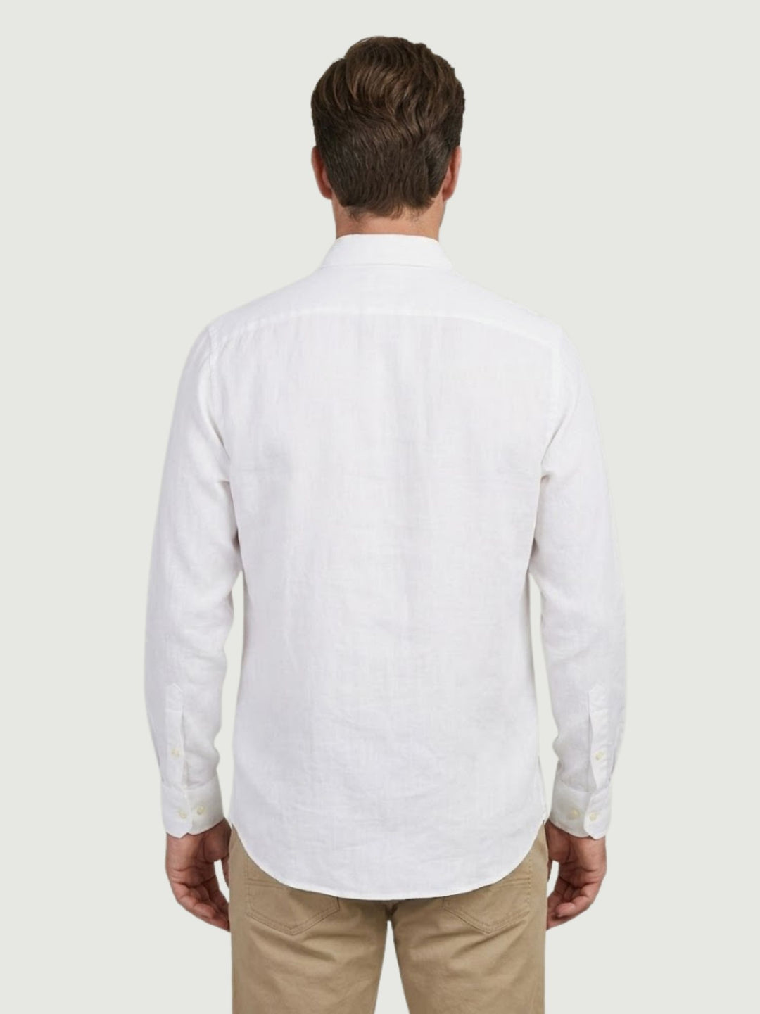 Camicia in popeline con cannoncino in rilievo bianca PAUL 01 DEPERLU 