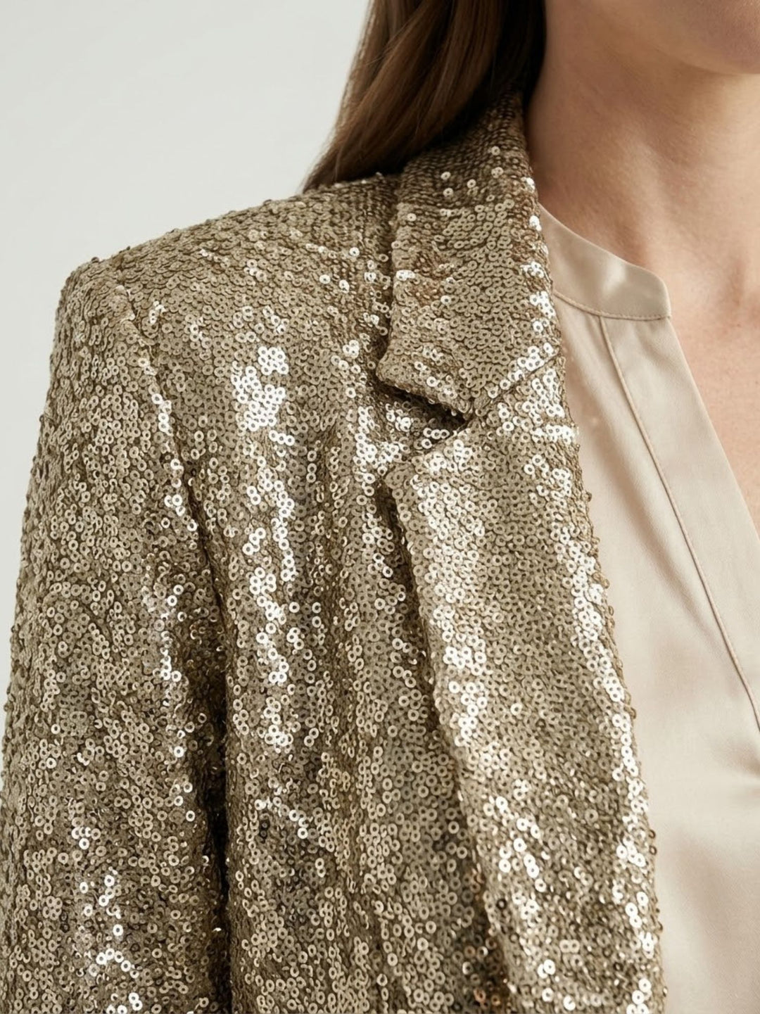 Blazer sciallato in paillettes oro 1437 4 ANDREA MORANDO 