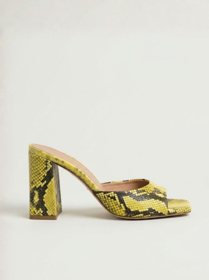 Sandalo mule in pelle pitonata lime PIGALLE16 LIME ANDREA MORANDO 