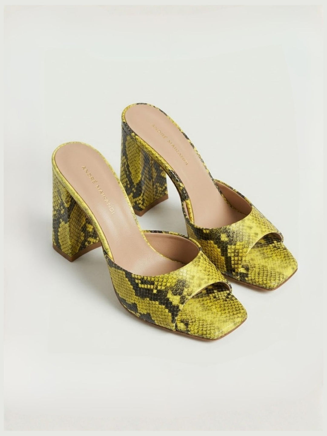 Sandalo mule in pelle pitonata lime PIGALLE16 LIME ANDREA MORANDO 